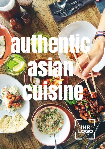 Poster authentic asian cuisine 14,8x21 cm (A5)