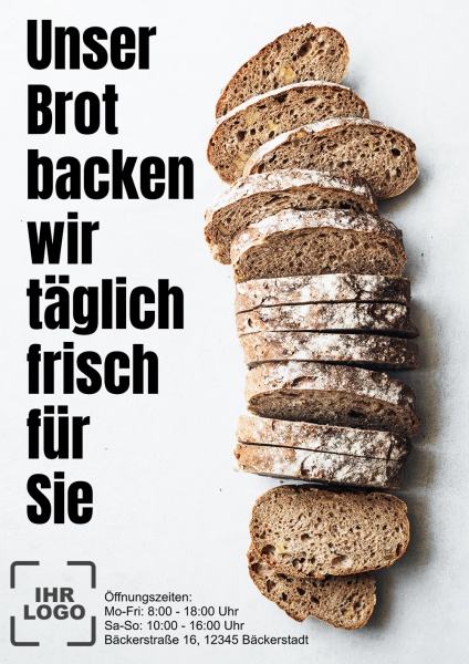 Poster Bäcker täglich frisch 14,8x21 cm (A5)