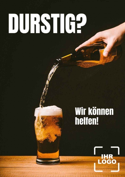 Poster Bier Durstig 14,8x21 cm (A5)