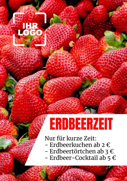 Poster Erdbeerzeit 14,8x21 cm (A5)