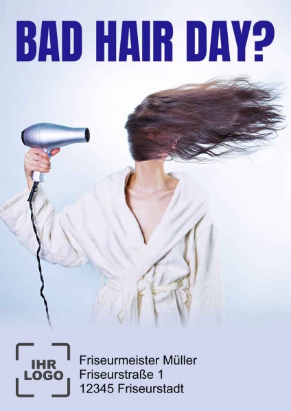 Poster Friseur Bad Hair day 14,8x21 cm (A5)
