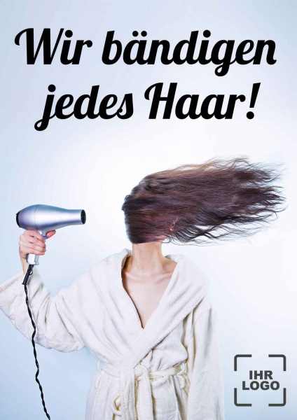 Poster Friseur jedes Haar 14,8x21 cm (A5)