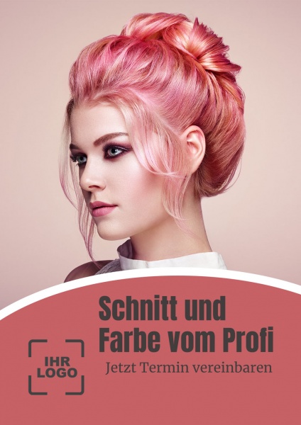 Poster Friseur Schnitt und Farbe 14,8x21 cm (A5)