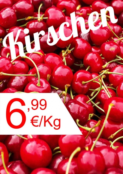 Poster Obst Kirschen 14,8x21 cm (A5)