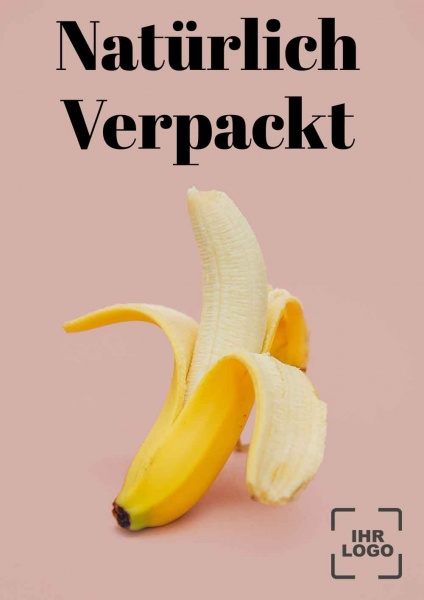 Poster Banane natürlich verpackt 14,8x21 cm (A5)