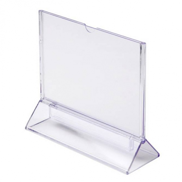 Aufsteller T-Form 21x29,7 cm (A4) waagerecht | transparent | Acrylglas